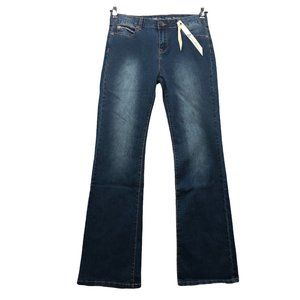 Bianco Women's Jeans Bootcut Mid Rise Stretch Size 30Medium Dark Wash Blue Denim